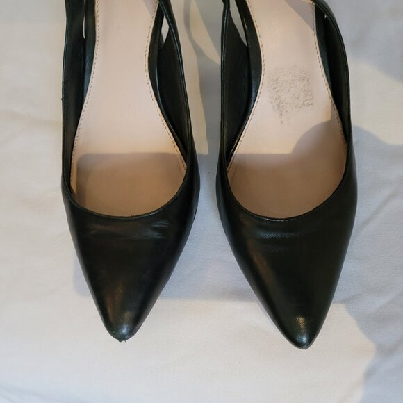 Vince Camuto Stefania Black Leather Slingback Heels Size 7 M - Picture 6 of 13